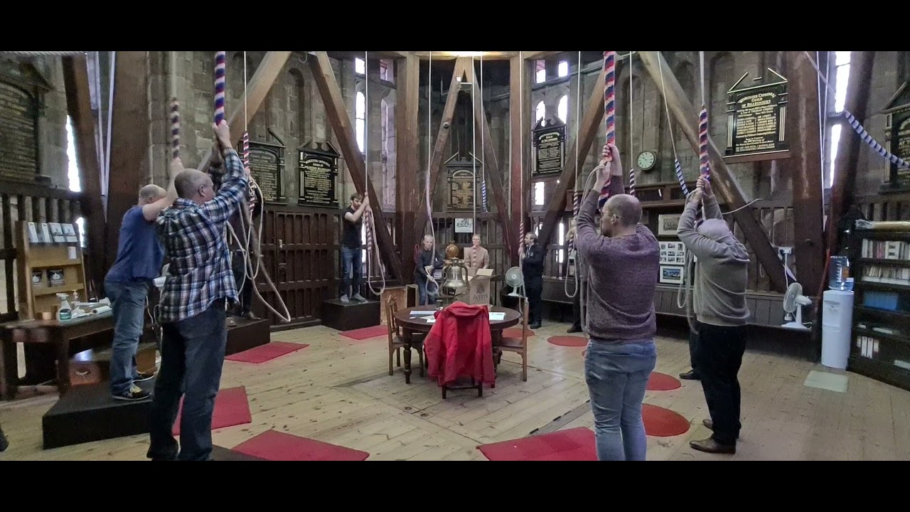 Worcester Cathedral. Ringing after the storm damage to the tower.  Sunday morning 5 December 2021.