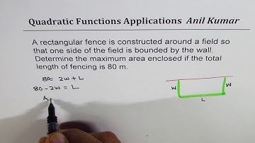 Find the maximum area enclosed by 80 m fence with one side wall