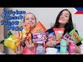 filipino snack taste test with ava!! :: americans trying filipino food