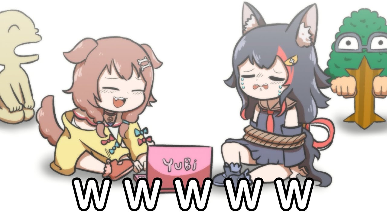 【手描き】ころねに遊ばれるミオしゃ【戌神ころね/切り抜き/hololive/エビフライ】