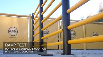 A-SAFE | iFlex High Level Pedestrian 7 Rail Barrier - Ramp Test
