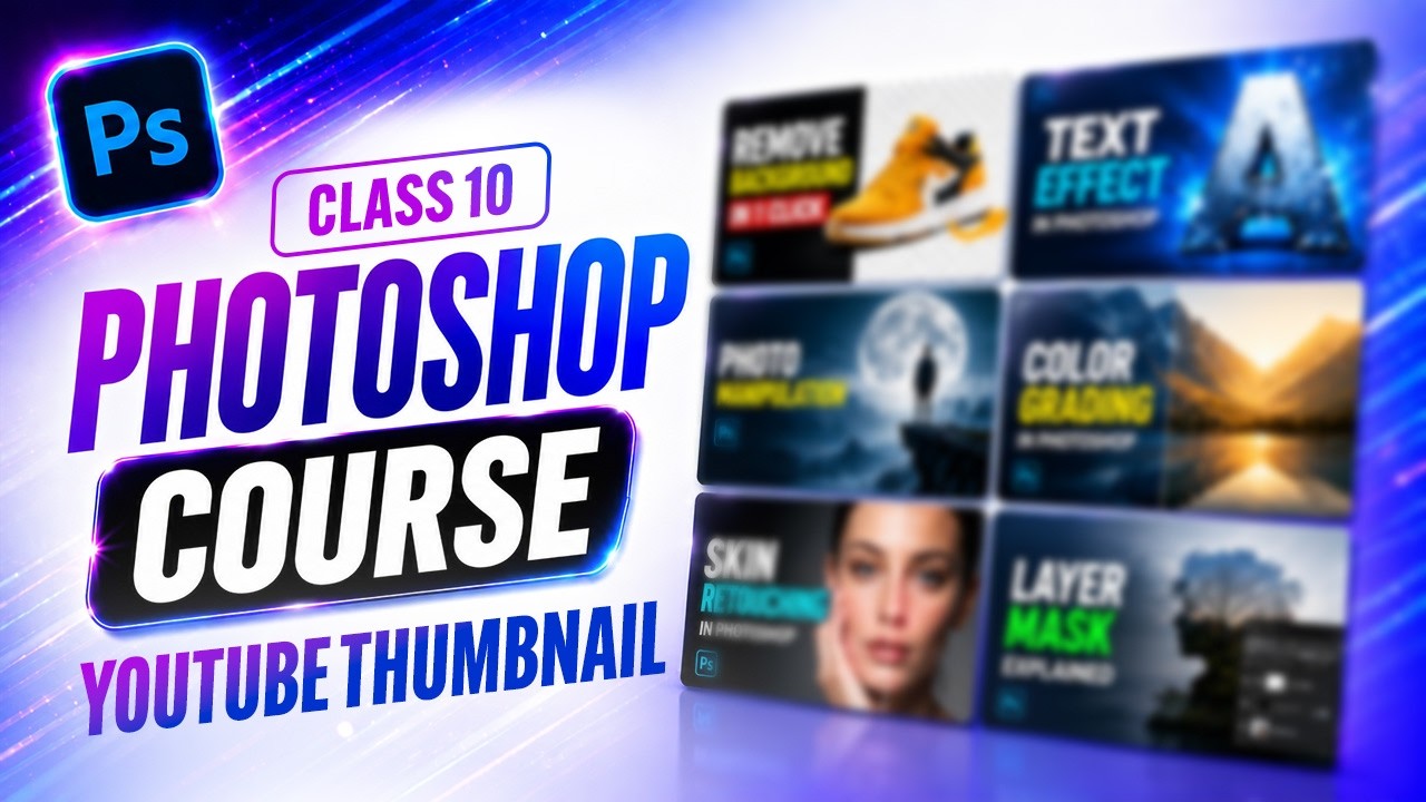 How to Create YouTube Thumbnails | Adobe Photoshop Course - Class 10 - Urdu / Hindi