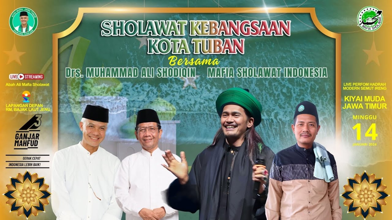 🔴[ LIVE ] TUBAN BERSHOLAWAT DALAM RANGKA SHOLAWAT KEBANGSAAN MEMBURU GANJARAN 14-01-2024