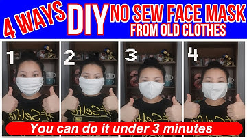 DIY Face Mask from old Clothes/NO SEW/Under 3 minutes