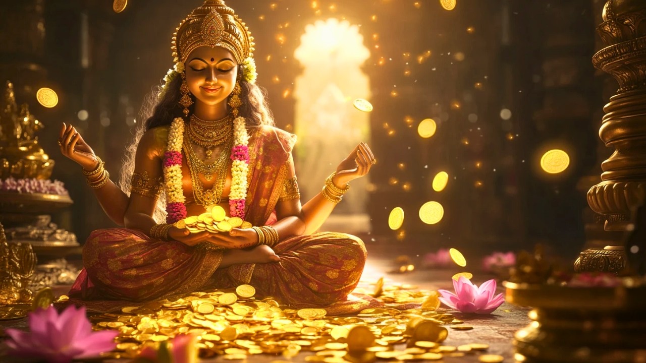 Lakshmi Mantra Chanting Prosperity Flows Through Golden Light