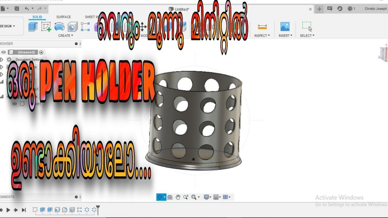 3D Pen Holder Fusion 360How to make 3D Pen Holder YouTube