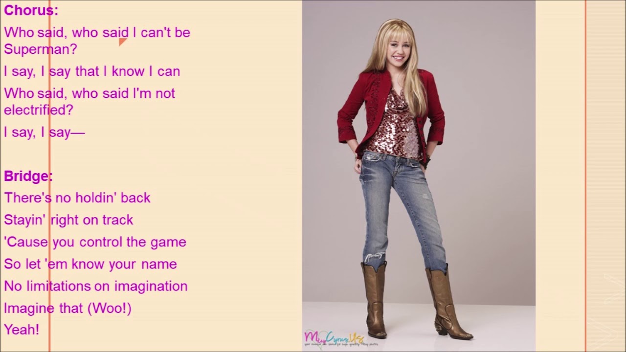 Who Said Hannah Montana Lyrics