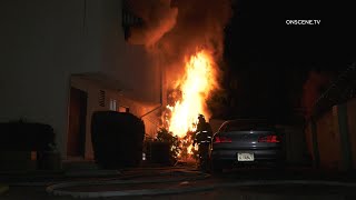 08.02.2020 | 2:04 am los angeles - a fire that ripped through an
apartment building was extinguished by firefighters, early sunday
morning. authorities res...