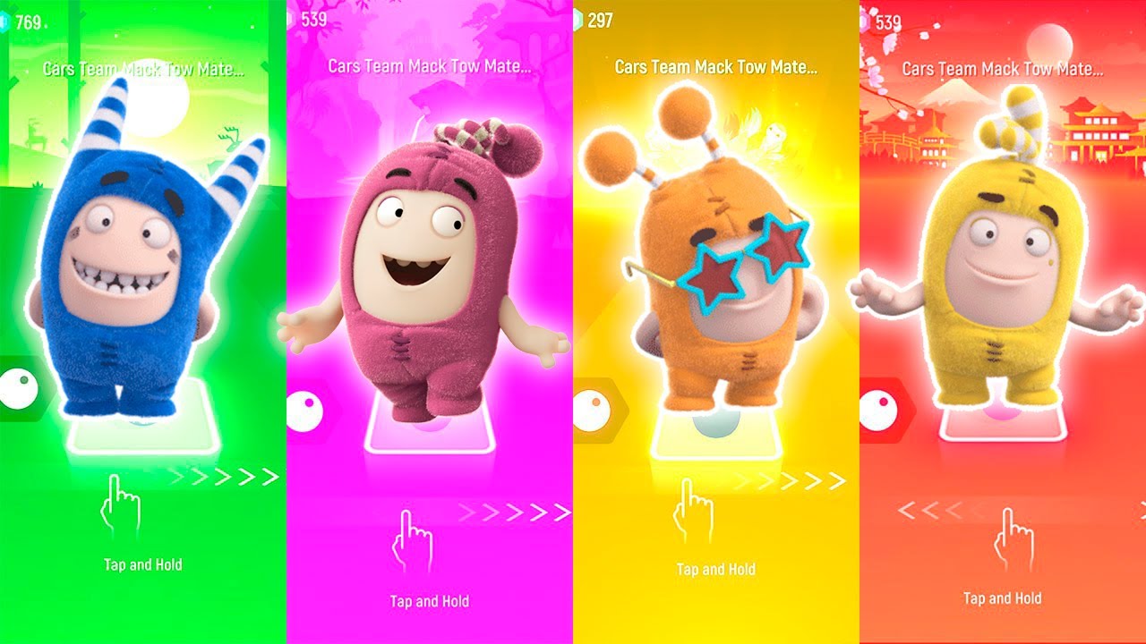 Oddbods Pogo vs Oddbods Newt vs Obbdods Slik vs Oddbods Purple Tiles