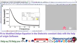 Fit to Modified Debye Equation in the Dielectric constant data with the help of origin Software