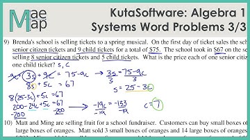 KutaSoftware: Algebra 1- Systems Of Equations Word Problems Part 3