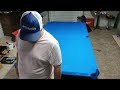 assembling a new pool table with predator cloth by Lori Jon Jones company
