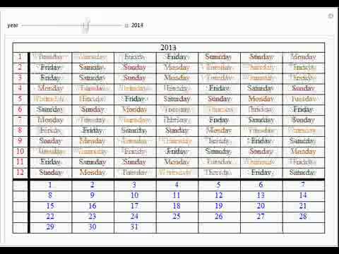 whole year calander