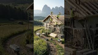 Watching an abandoned alpine house become pure magic in the mountains #mountains #alp #satisfying