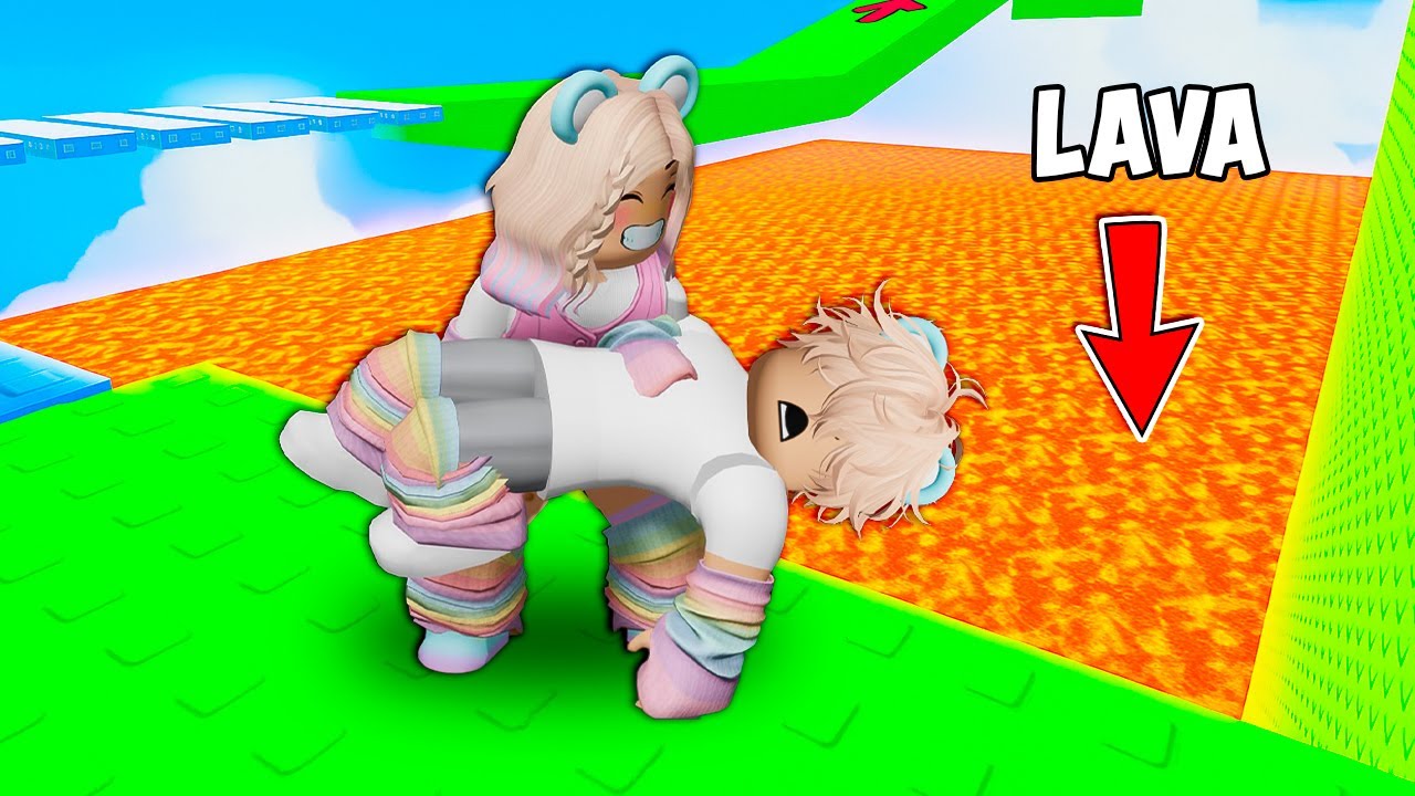 TROLLEI MEU IRMÃO NA TORRE DO ABRAÇO PORÉM COM LAVA no ROBLOX