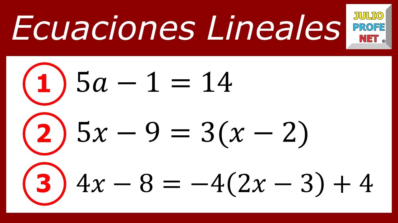 Ecuaciones Lineales Ejercicios Y Youtube