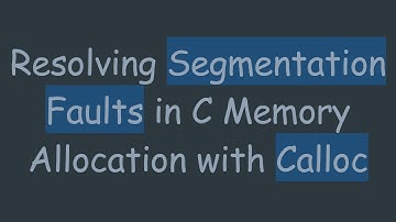 Resolving Segmentation Faults in C Memory Allocation with Calloc