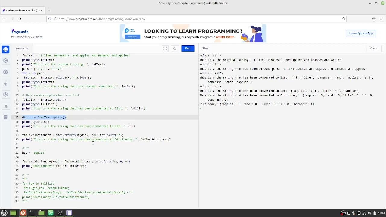 Python-Word Count Sample - Method three- setdefault() - how to Increment Dictionary Value - YouTube Python-Word Count Sample - Method Three- Setdefault() - How To Increment Dictionary Value - Youtube