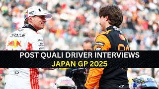 Post Qualifying Driver Interview at Japanese GP 2025 #maxverstappen #landonorris #oscarpiastri