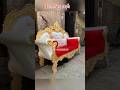 Wedding Couch | Chaise Lounge | 2 Seater Divan in Red Velvet Fabric &amp; Gold Paint. #couch #shorts