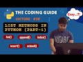 LIST METHODS IN PYTHON | PART-1 | Python Tutorials For Beginners
