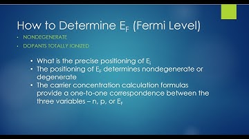 How to Determine EF the Fermi Level in Semiconductors