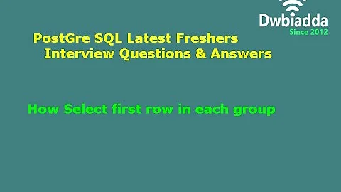 How Select first row in each group | PostgreSQL Tutorial