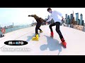 Micro mt plus urban skates in the streets of hong kong  