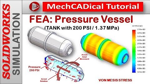 SolidWorks II Simulation II Pressure Vessel (TANK) - Finite Element Analysis