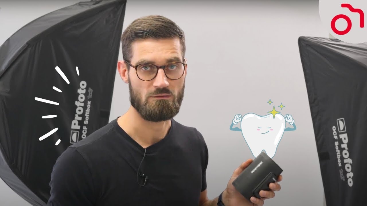 Mini studio w gabinecie dentystycznym z lampami Profoto.