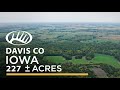 Turnkey hunting farm with cabin and serious whitetail history  davis county iowa 227 acres