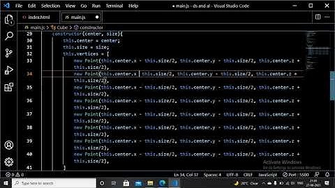 Perspective projection 3D cube