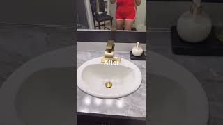 Laminated my counter top and added new faucet. #homedecor #homeimprovement #myhouseidea