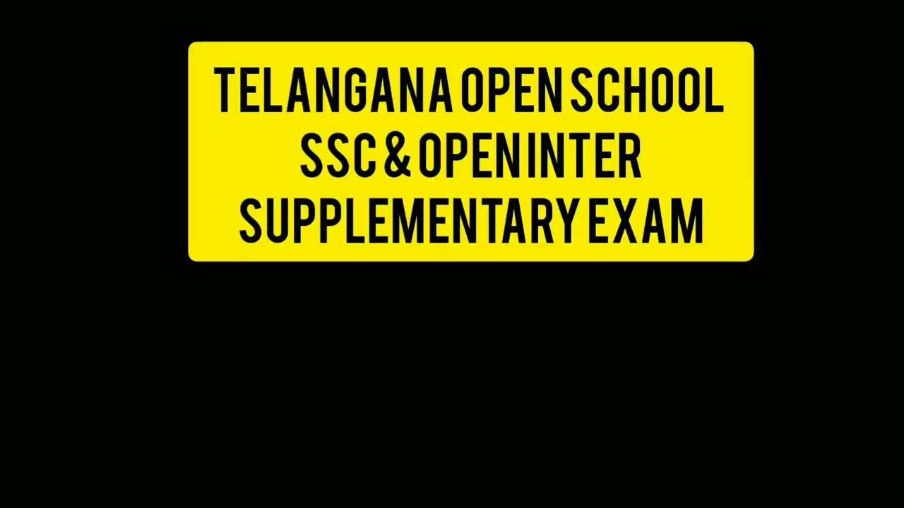 Telangana Open School Society TOSS SSC & Open Inter Supplementary Exams 2023 Update 