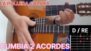 CUMBIA SUPER-FÁCIL 2 ACORDES💃 LA POLLERA COLORÁ 💃Chalie Zaa -Yury [TUTORIAL GUITARRA]