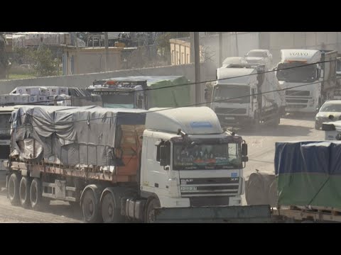 Llega a Gaza primer convoy con 46 camiones de ayuda humanitaria de la ONU procedente de Jordania