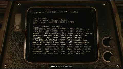 Maintenance Room Terminal (Whitespring Resort) - Fallout 76 Terminal