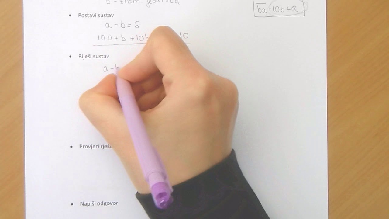 Sustav dviju linearnih jednadžbi s dvjema nepoznanicama - primjena i problemski zadaci (2.dio)