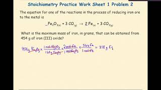 AP Chemistry Stoichiometry Worksheet 1 Problem 2
