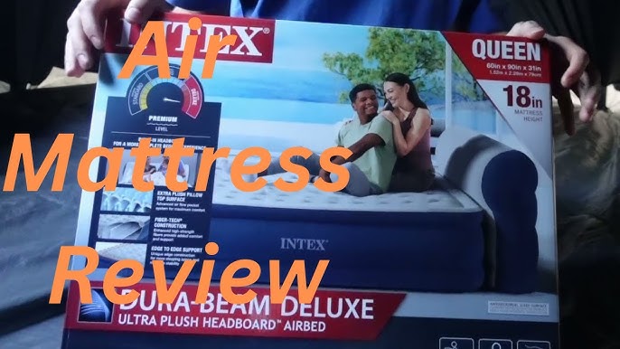 Dura-Beam® Deluxe Ultra Plush Headboard Air Mattress 18 Queen w/ Built-In  Electric Pump