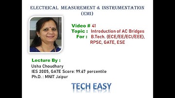 Video # 41 EMI: AC Bridges- Introduction of AC-Bridges
