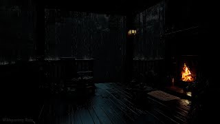 Rainy Night with Fire Light 🌧️🔥 Ambient Wallpaper for Calm and Relaxation | Whispering Rain screenshot 4