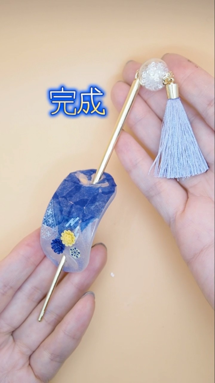 和モダンかんざし作ってみた #uvresin #レジンキット