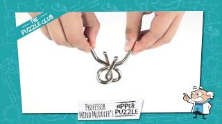 The Puzzle Club - 4 x Metal Puzzle Set - Prof Mind Muddler's Nipper Puzzle Solution