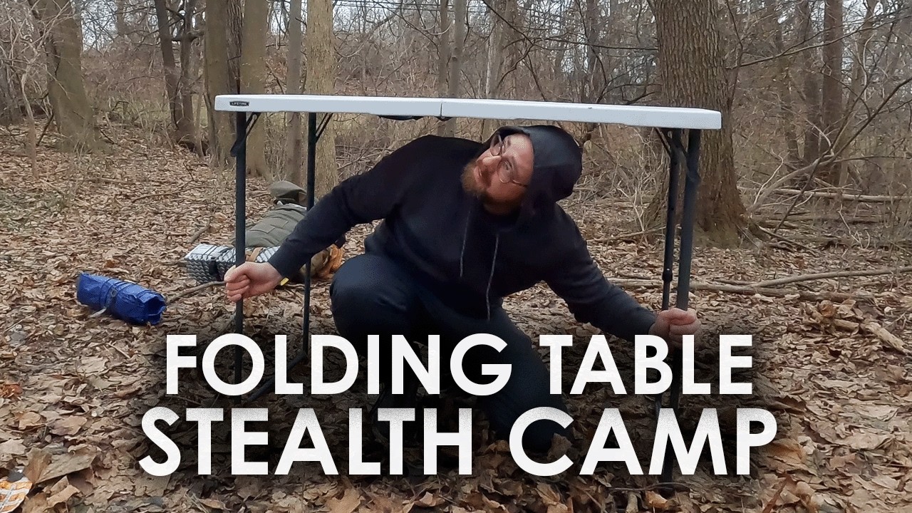 Stealth Camping Under a Folding Table in a Hidden Corner of the City