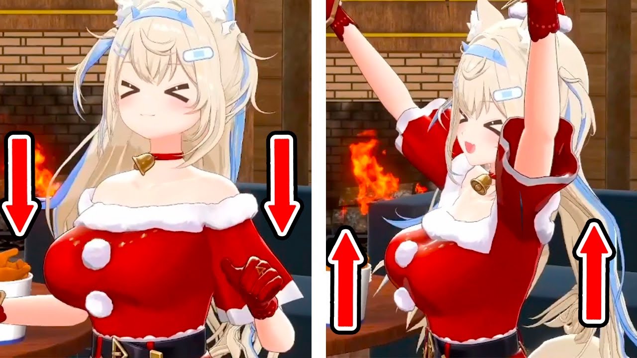 Fuwawa's Jiggle Physics Are Too Strong for Her New Christmas Outfit...【Hololive EN】