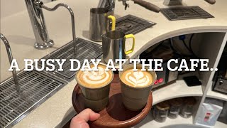 POV- Barista works a lunch rush at a top London cafe...
