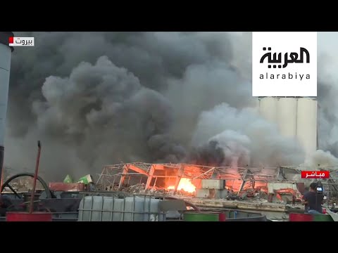 صور للحرائق في بيروت والحوامة تطفيها