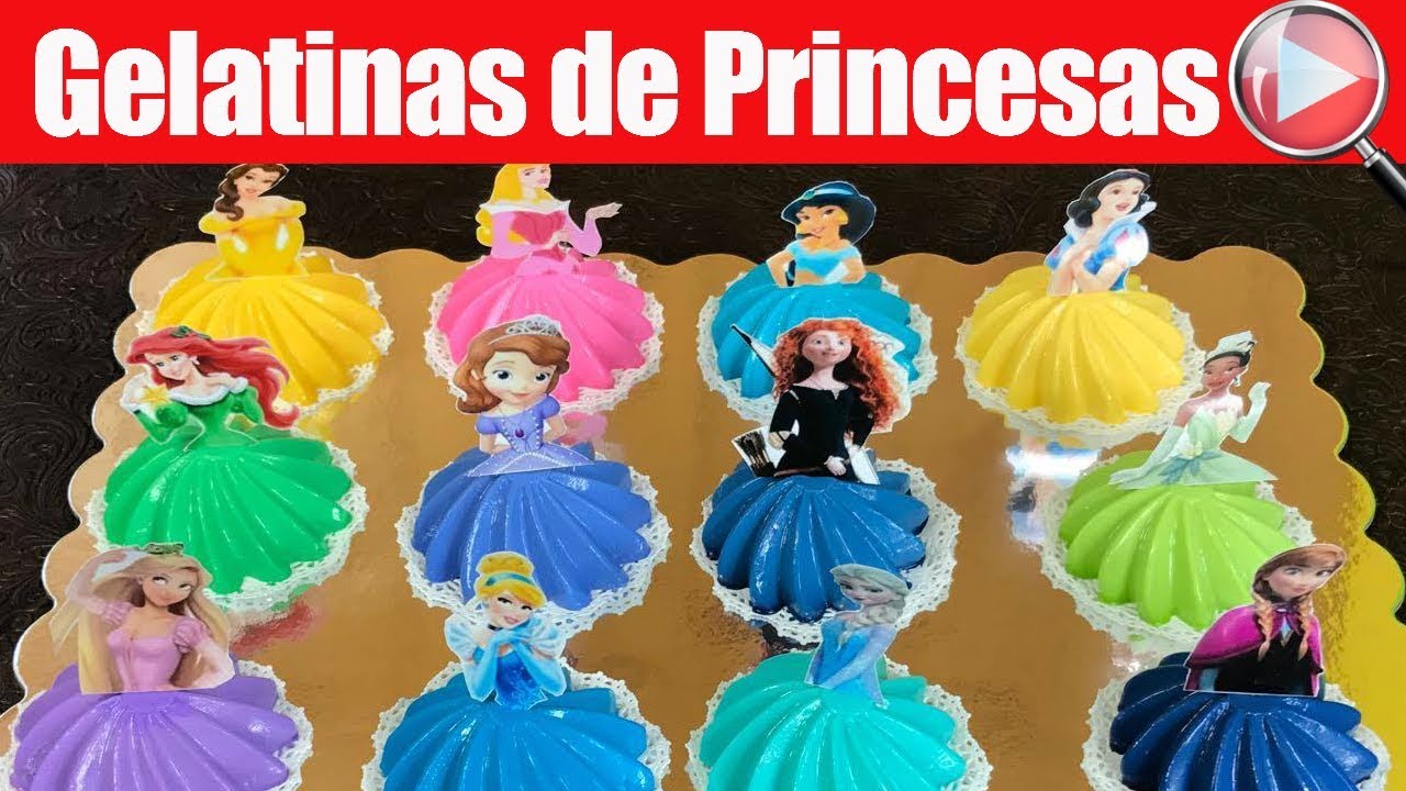 Cómo hacer GELATINAS de Princesas Disney 👑 ¡Hermosas, Temáticas y Fáciles!
