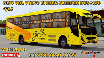 NEW VRL VOLVO EICHER SLEEPER COACH BUS MOD RELEASED |BUSSID V4.2| |SPG GAMING|